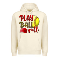 Sandshell Play ball y'all Softball Premium Hoodie - NancyCooperArtShop