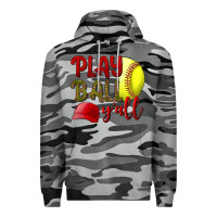 Slate Camo Play ball y'all Softball Premium Hoodie - NancyCooperArtShop