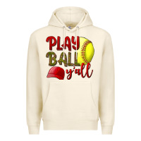 Tofu Play ball y'all Softball Premium Hoodie - NancyCooperArtShop