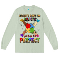 Matcha society says i'm autistic god says i'm perfect Long Sleeve Tee - JahusDesignShop