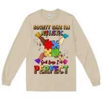 Mushroom society says i'm autistic god says i'm perfect Long Sleeve Tee - JahusDesignShop