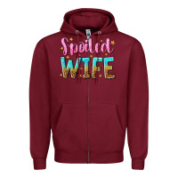 Burgundy spoiled wife Zipper Hoodie - NancyCooperArtShop