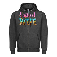 Charcoal Heather spoiled wife Zipper Hoodie - NancyCooperArtShop
