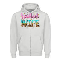 Dove Grey spoiled wife Zipper Hoodie - NancyCooperArtShop