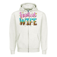 Oatmeal Heather spoiled wife Zipper Hoodie - NancyCooperArtShop