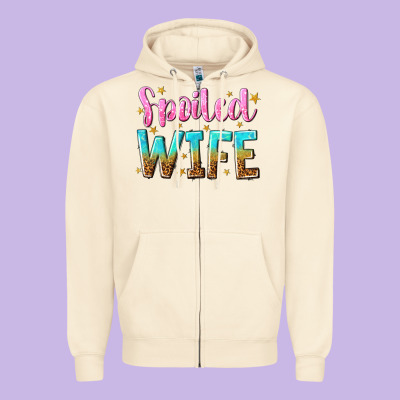 Spoiled Wife Zipper Hoodie Designed By Nancycooperartshop