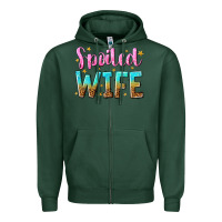 Sports Green spoiled wife Zipper Hoodie - NancyCooperArtShop