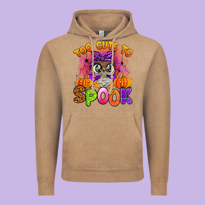Too Cute To Spook With Owl Vintage Hoodie Designed By Artiststas