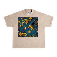 French Oak construction vehicles seamless pattern Urban Heavy Tee - BundleAndBundleShop