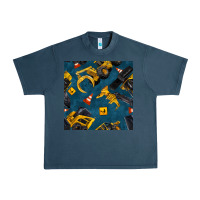 Midnight Navy construction vehicles seamless pattern Urban Heavy Tee - BundleAndBundleShop