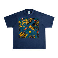 Navy construction vehicles seamless pattern Urban Heavy Tee - BundleAndBundleShop