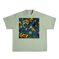 Oil Green construction vehicles seamless pattern Urban Heavy Tee - BundleAndBundleShop