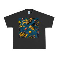 Pigment Black construction vehicles seamless pattern Urban Heavy Tee - BundleAndBundleShop