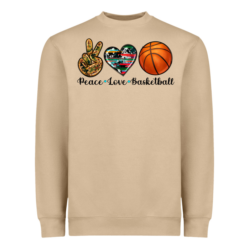 Peace Love Basketball Heavyweight Sweatshirt by Artiststas | Teevron