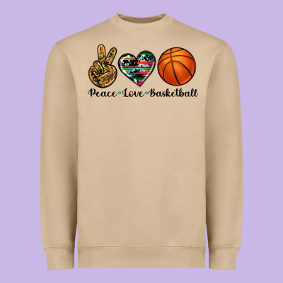 Peace Love Basketball Heavyweight Sweatshirt Designed By Artiststas