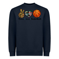 Navy peace love basketball Heavyweight Sweatshirt - Artiststas