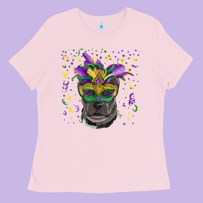 Ladies Tee mardi gras  mask pitbull