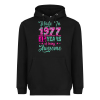 Black made in 1977, 45 years of being awesome Heavyweight Hoodie - Jasminsmagicworld