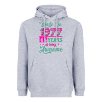Heather Grey made in 1977, 45 years of being awesome Heavyweight Hoodie - Jasminsmagicworld