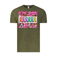 Vintage Olive western colorfull cancer ribbon Vintage Tee - AdoDesignShop
