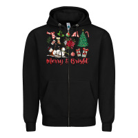 Black merry bright Zipper Hoodie - MaliasSmallBusiness