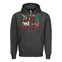 Charcoal Heather merry bright Zipper Hoodie - MaliasSmallBusiness