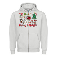 Dove Grey merry bright Zipper Hoodie - MaliasSmallBusiness