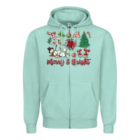 Seafoam merry bright Zipper Hoodie - MaliasSmallBusiness