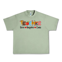 Oil Green teacher love inspıre care wıth  and pen Urban Heavy Tee - Artiststas