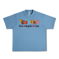 Pebble Blue teacher love inspıre care wıth  and pen Urban Heavy Tee - Artiststas