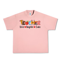 Salmon teacher love inspıre care wıth  and pen Urban Heavy Tee - Artiststas