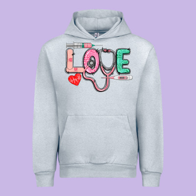 Love Nursing Urban Hoodie Designed By Cowgirlartshop
