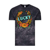 Cloud Black horseshoe lucky Vintage Tee - JahusDesignShop