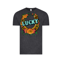 Vintage Black horseshoe lucky Vintage Tee - JahusDesignShop