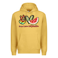 Antique Gold Peace love watermelon Premium Hoodie - NancyCooperArtShop