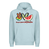 Blue Mist Peace love watermelon Premium Hoodie - NancyCooperArtShop