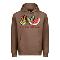 Chestnut Peace love watermelon Premium Hoodie - NancyCooperArtShop