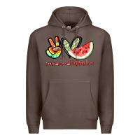 Coffee Peace love watermelon Premium Hoodie - NancyCooperArtShop