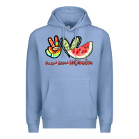 Colony Blue Peace love watermelon Premium Hoodie - NancyCooperArtShop