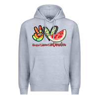 Heather Grey Peace love watermelon Premium Hoodie - NancyCooperArtShop