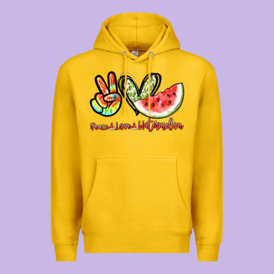 Peace Love Watermelon Premium Hoodie Designed By Nancycooperartshop