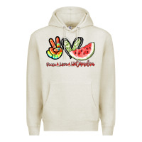 Oatmeal Heather Peace love watermelon Premium Hoodie - NancyCooperArtShop