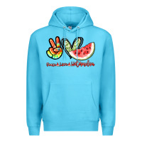 Ocean Blue Peace love watermelon Premium Hoodie - NancyCooperArtShop