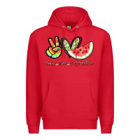 Red Peace love watermelon Premium Hoodie - NancyCooperArtShop