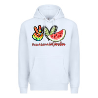 White Peace love watermelon Premium Hoodie - NancyCooperArtShop