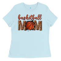Baby Blue basketball mom Ladies Tee - texasbilliewilder