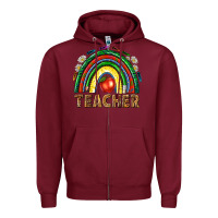 Burgundy rainbow teacher Zipper Hoodie - NancyCooperArtShop