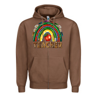 Chestnut rainbow teacher Zipper Hoodie - NancyCooperArtShop