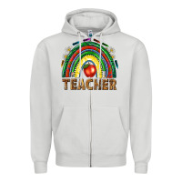 Dove Grey rainbow teacher Zipper Hoodie - NancyCooperArtShop