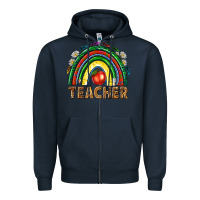 Navy rainbow teacher Zipper Hoodie - NancyCooperArtShop